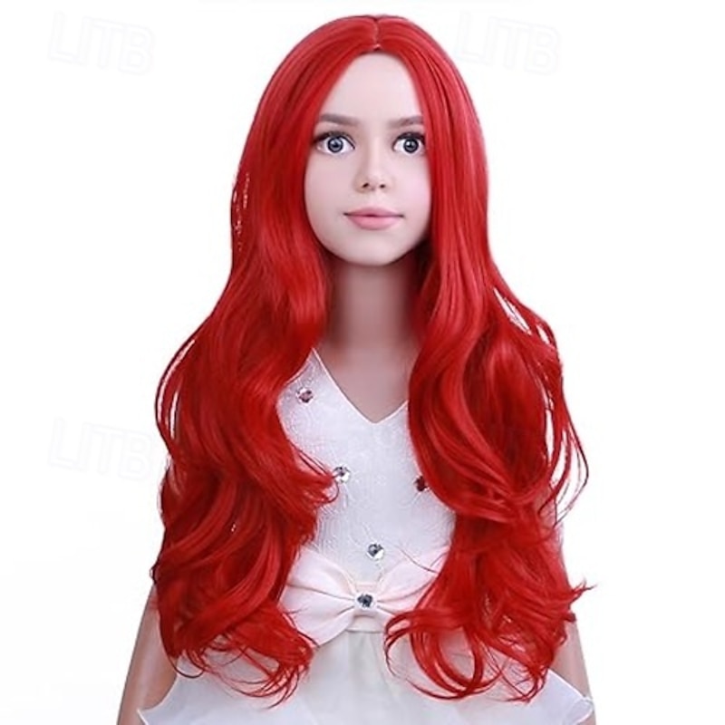 Child Kids Colorful Wigs Long Curly Wavy Wig for Girls Kids Rainbow Wig Colored Synthetic Cosplay Party Halloween Wigs4