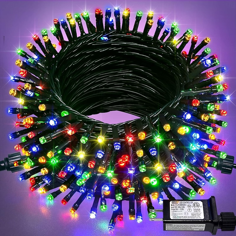 Low Voltage Safety 8-function Light String Christmas Halloween Thanksgiving Wedding Indoor and Outdoor Decoration 10 Meters 100 Lights 20 Meters 200 Lights 30 Meters 300 Light Tree Decoration4