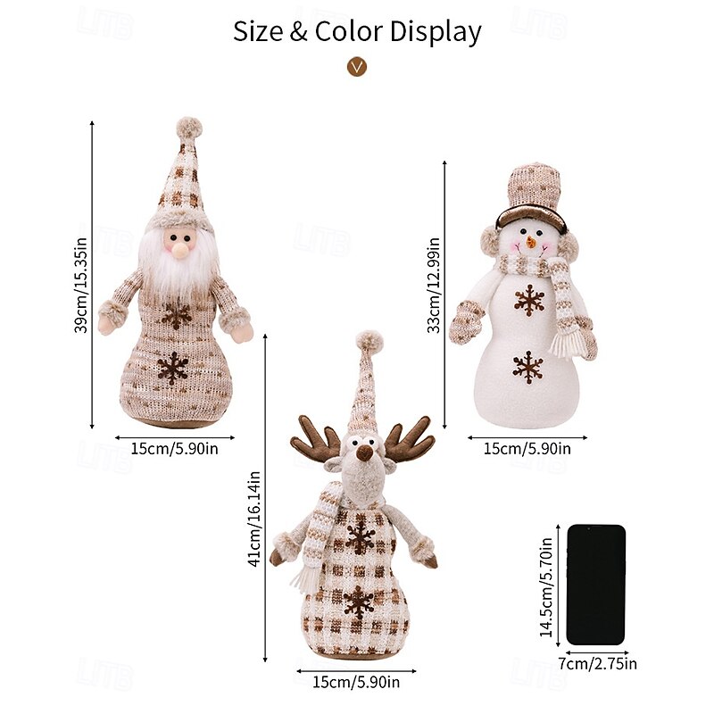 Creative Santa Claus Figurine, Christmas Themed Snowman Decoration for Home Decor4