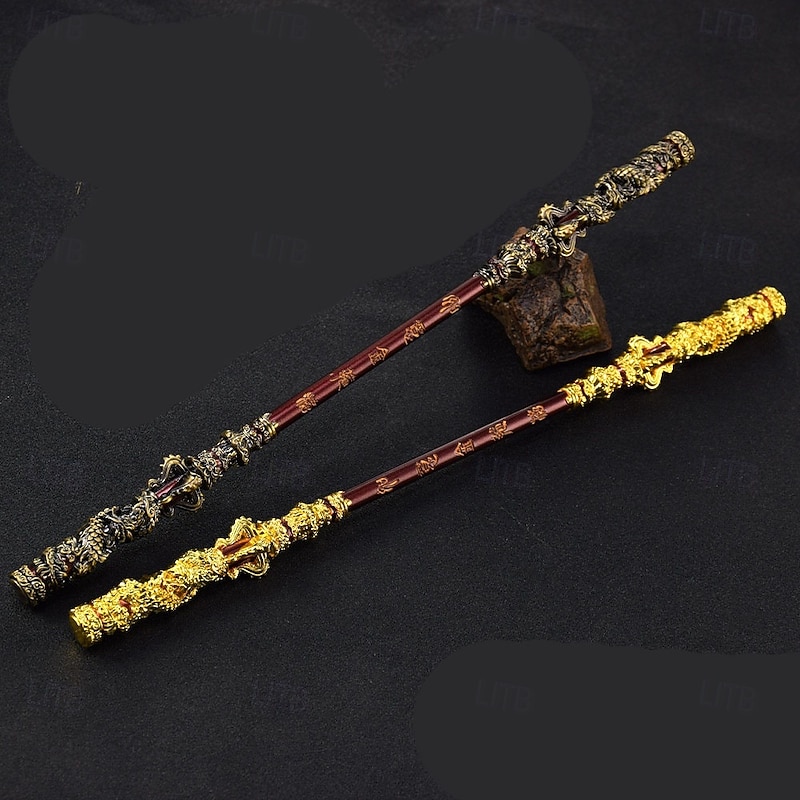 Wukong Zinc Alloy Figurine - Monkey King Great Sage Equal to Heaven Golden Cudgel 30CM Metal Ruyi Jingu Bang Staff - Game Collectible Model