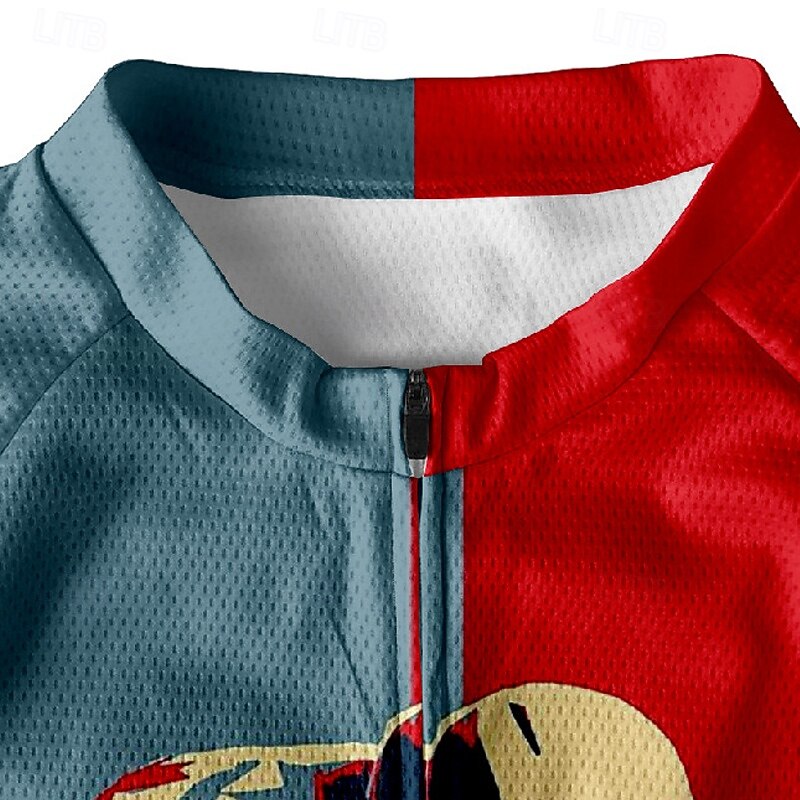 Men's Cycling Jersey Graphic Short Sleeve Bike Tee Tshirt Jersey with 3 Rear Pockets Mountain Bike MTB Quick Dry Anatomic Design Wicking Breathable Sports Navy Blue Blue Clothing Apparel4