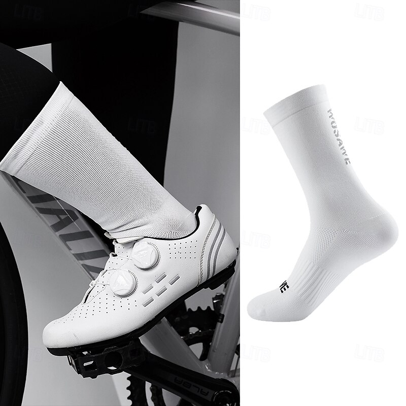 WOSAWE cycling sports reflective socks road cycling mid-calf sports socks men's and women's models breathable leisure cycling socks BE0012