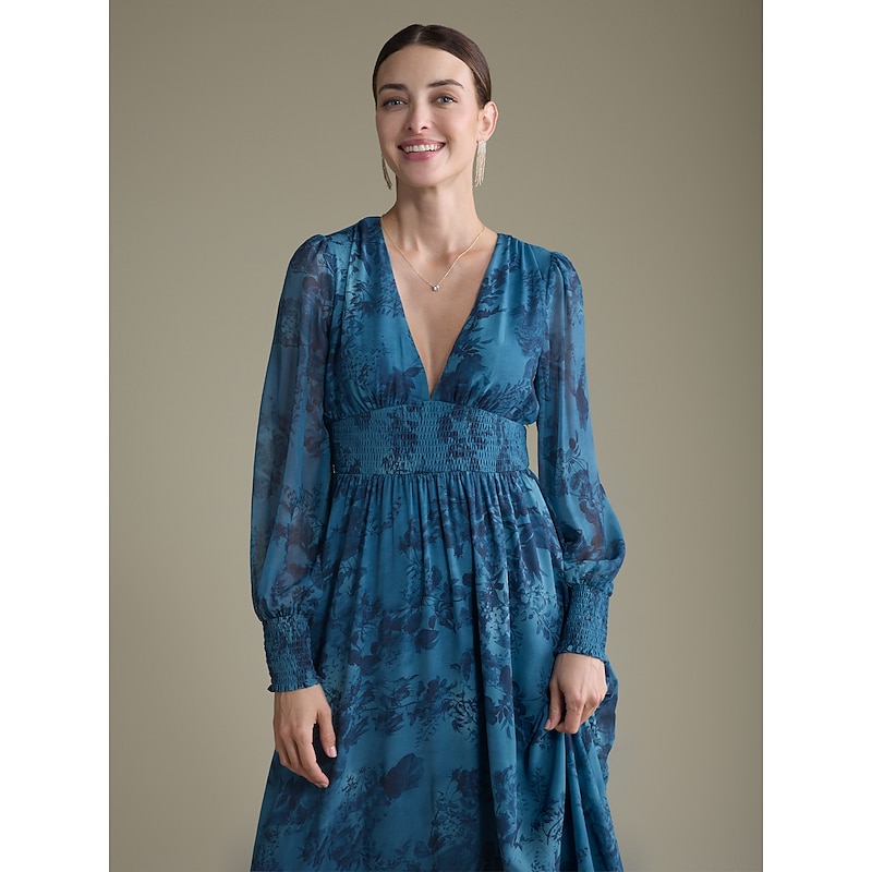 Elegant Floral Chiffon Maxi Wedding Dress4