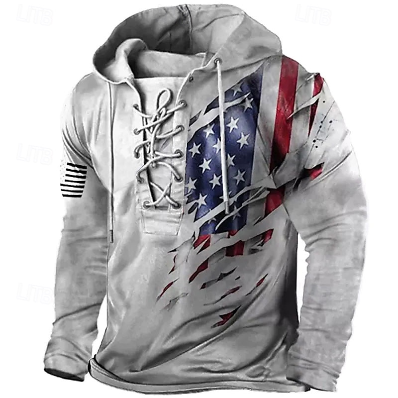 Veterans Day Men's Patriot Patriotic Veteran Graphic Prints National Flag Hoodie Hoodies Sweatshirt Pullover Hoodie Sweatshirt Long Sleeve Hooded Sweatshirt Hooded Streetwear 3D Print Sports &