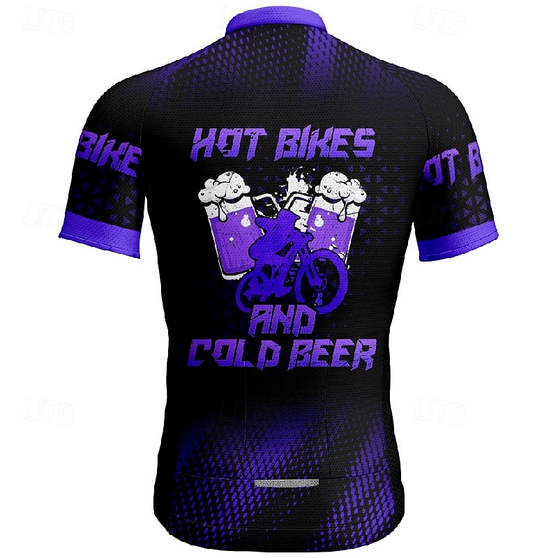 Men's Cycling Jersey Letter & Number Beer Short Sleeve Bike Tee Tshirt Jersey with 3 Rear Pockets Mountain Bike MTB Quick Dry Anatomic Design Wicking Breathable Sports Yellow Red Blue Clothing Apparel2