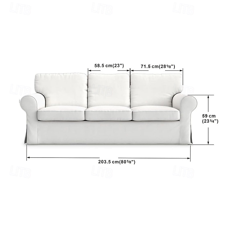 3 Seat Sofa Cover Couch Cover with 3 Cushion Cover and 3 Backrest Cover, Burgundy Red  Slipcover Washable Furniture Protector  LITB PRIME cover Ektcover3