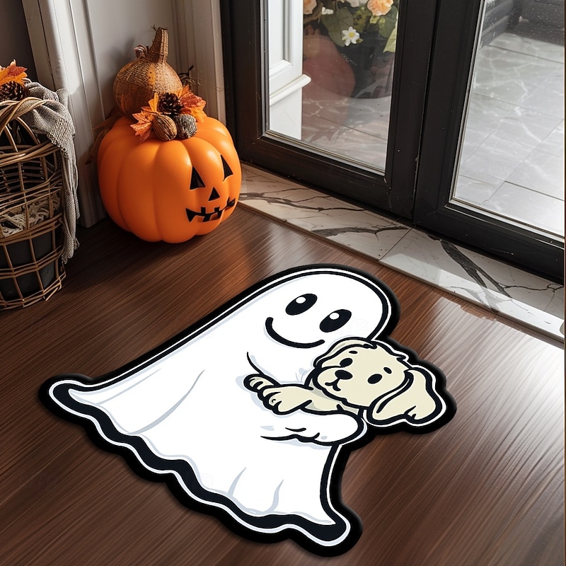 Halloween Decorations Irregular Ghost Doormat Kitchen Mat Floor Mat Non-Slip Area Rug Oil Proof Rug Indoor Outdoor Mat Bedroom Decor Bathroom Mat Entrance Rug4