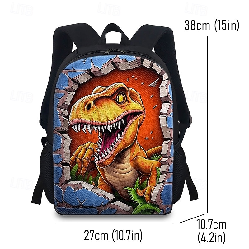 Large Capacity Dinosaur Animal Print Backpack for Kids - Fun and Durable School Bag with Adjustable Straps, Available in Two Patterns4