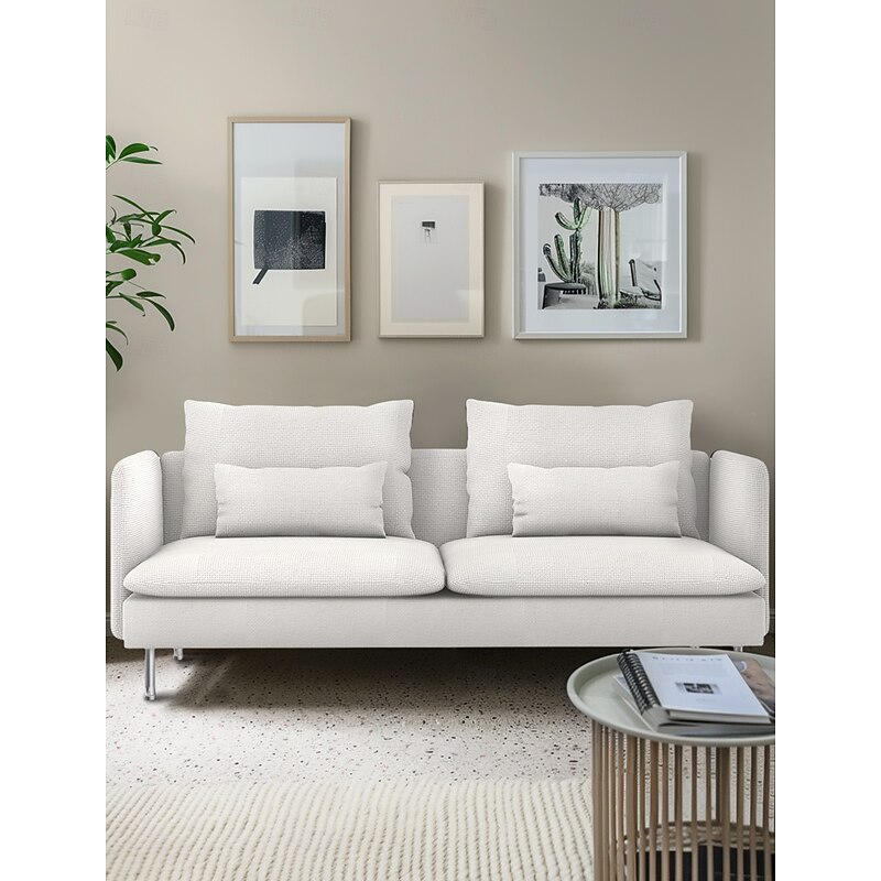 3-Seat Sofa Cover with Fine Linen Armrests Slipcovers Solid Color  SODERcover LITB PRIME cover