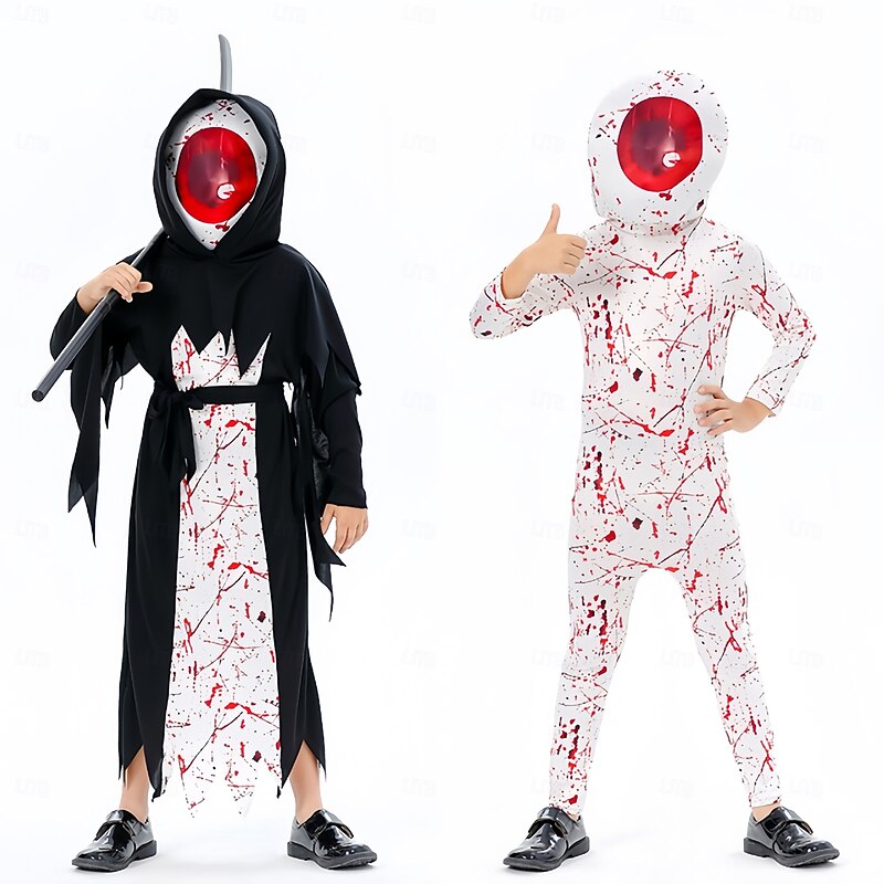 Grim Reaper Halloween Costume Scary Costume Kid's Boys' Girls' Carnival Masquerade Party / Evening Easy Halloween Costumes Dress Up2