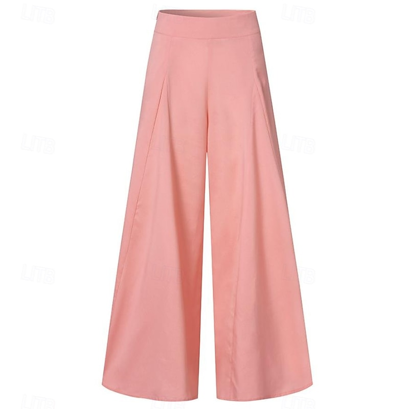 Women's Chinos Pants Trousers Fashion Streetwear Full Length High Waist Solid Color Wide Leg Breathability Soft Comfortable Micro-elastic Vacation Street Daily Black Pink Blue Khaki Spring Fall Winter2