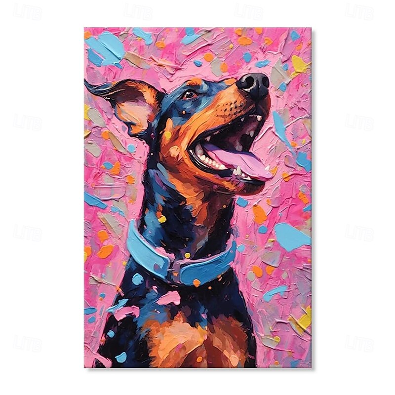 Handmade Oil Paintings Canvas Wall Art Decoration Modern Animal Abstract Coloured Hound for Home Decor Rolled Frameless Unstretched Painting4