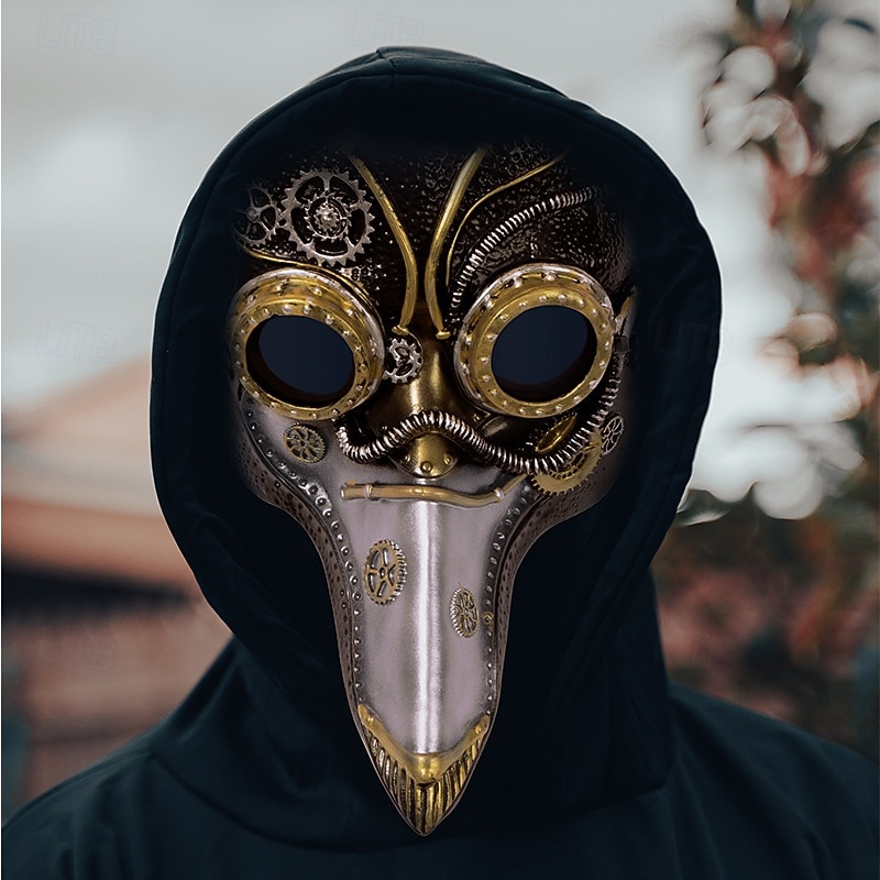 Plague Doctor Halloween Mask Costume Carnival Mask Scary Costume Adults' Men's Women's Halloween Carnival Easy Halloween Costumes Dress Up