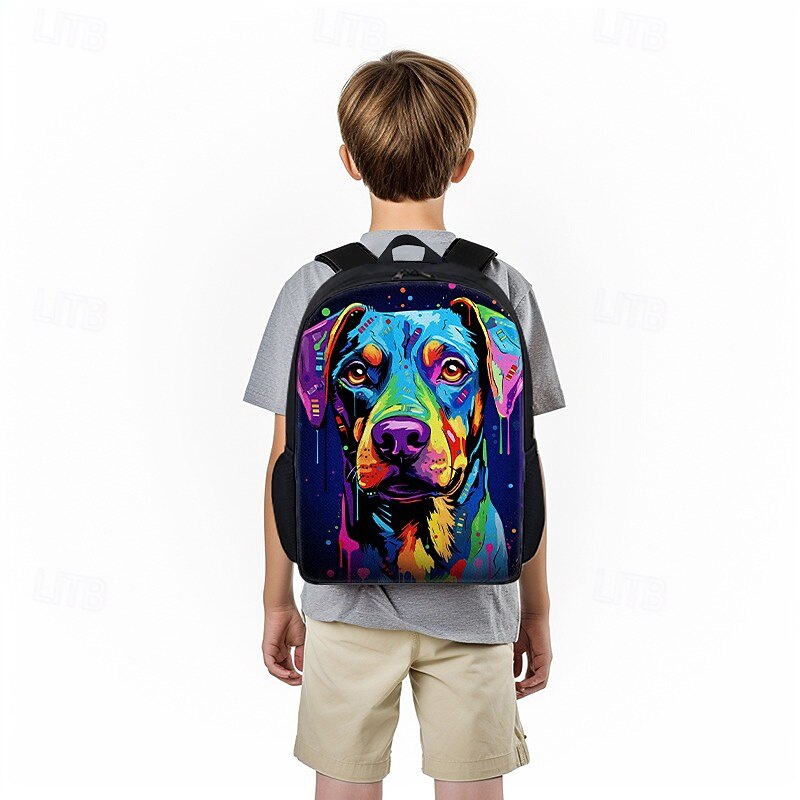 Colorful Dog Art Print Backpack – Large Capacity School Bag for Boys, Girls, and Teen Dog Lovers, Stylish Pop Art Bookbag for School and Daily Use3