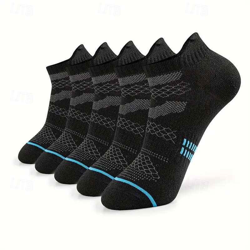 Men's 5 Pairs Multi Packs Socks Running Socks Casual Socks White Yellow Color Color Block Sports & Outdoor Daily Vacation Basic Medium Spring Fall Fashion Casual4