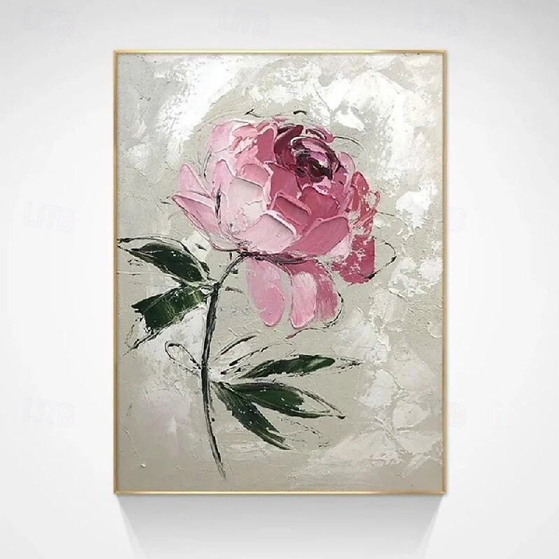 Large handmade Wall Art Abstract Canvas oil painting wall Art Bohemian floral painting handmade brown wall art 3d texture painting Flower abstract art Gunge Dark Pastel wall decor3