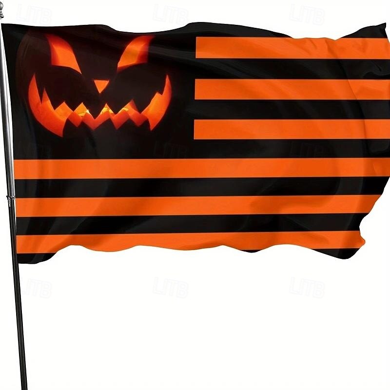 Halloween Decorations Flags Pumpkin Trick Or Treat House Flags Outdoor Durable Flag Outdoor Flagpole Banner Decoration Patio Pochy