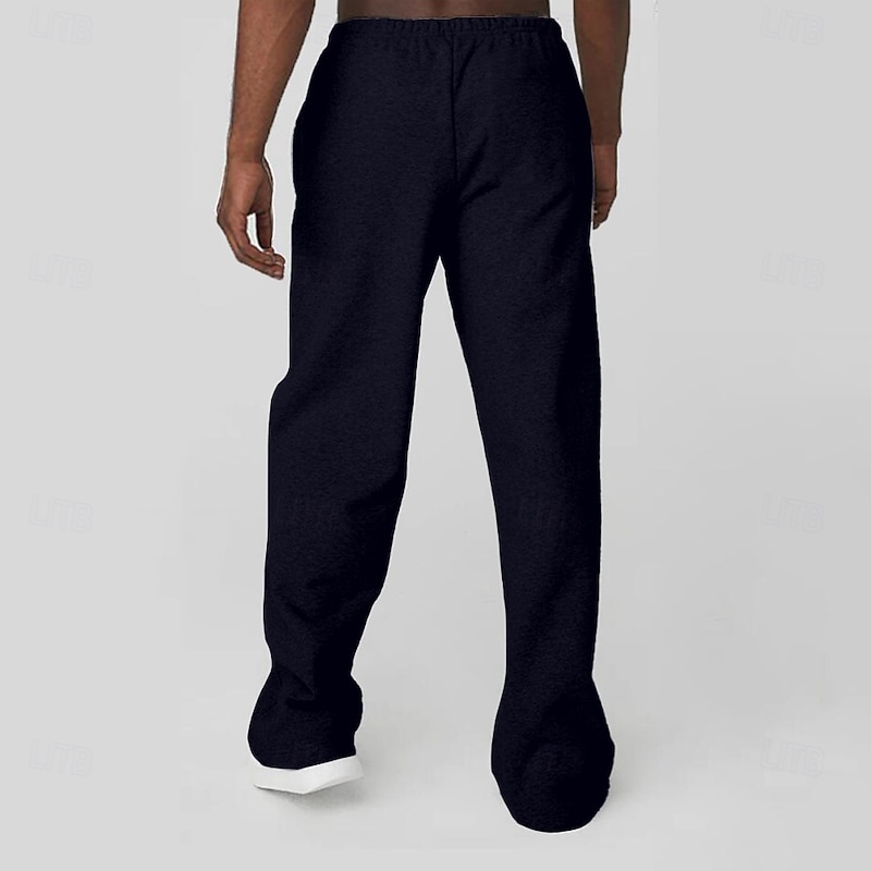 Men's Joggers Straight Leg Sweatpants Drawstring Pocket Graphic Full Length Outdoor Party Casual Vintage Black Micro-elastic2