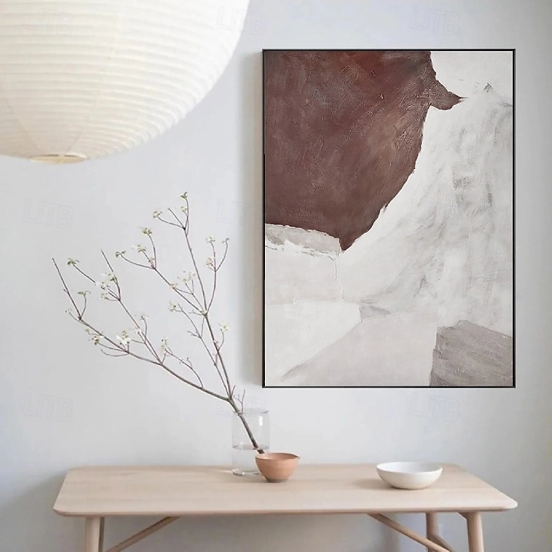 Hand painted abstract grey oil painting Beige Brown Painting Brown wabi sabi artwork Textured Oil Painting Beige Oil Painting brown Abstract oil painting Canvas Art Modern Horizontal decor art4