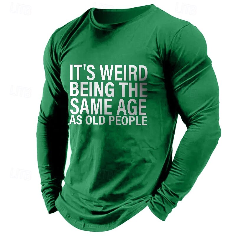 Letter Printed Funny Black Green Dark Blue T shirt Tee Men's Graphic 100% Cotton Shirt Sports Classic Shirt Long Sleeve Comfortable Tee Summer Fall Fashion Designer Clothing S M L XL XXL2