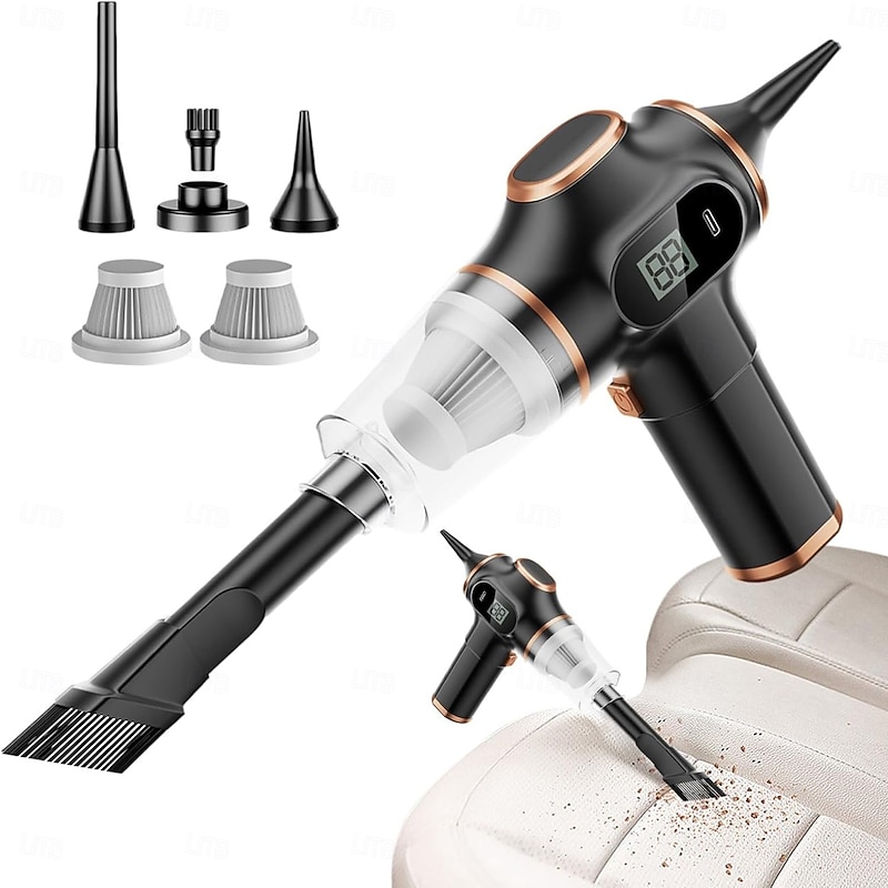 Car Vacuum High Power Mini Cleaner for Car Detailing Power Display High Suction Power Car Vacuum for Vehicle , Home, Car Carpet Stairs Pet Hair Deep Cleaning