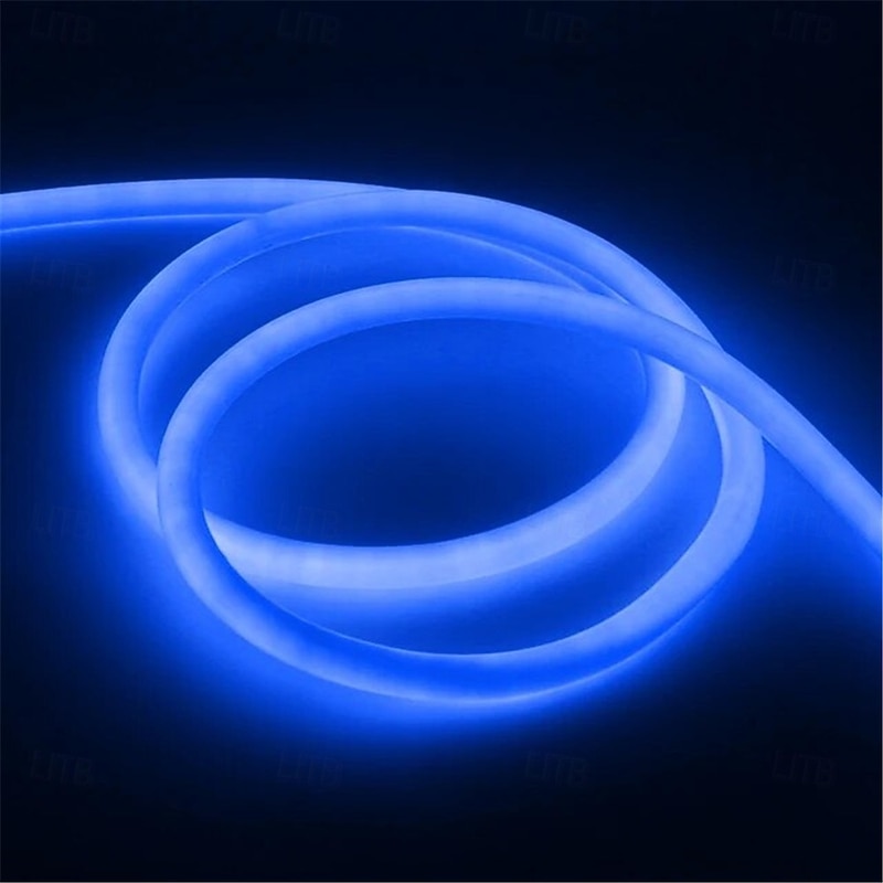 Waterproof 360 Round Neon Led Light Strip Tube Flexible Rope Lights Pool Light Strip Holiday Home Decoration for Indoors Outdoors DIY Decor 100~240V3