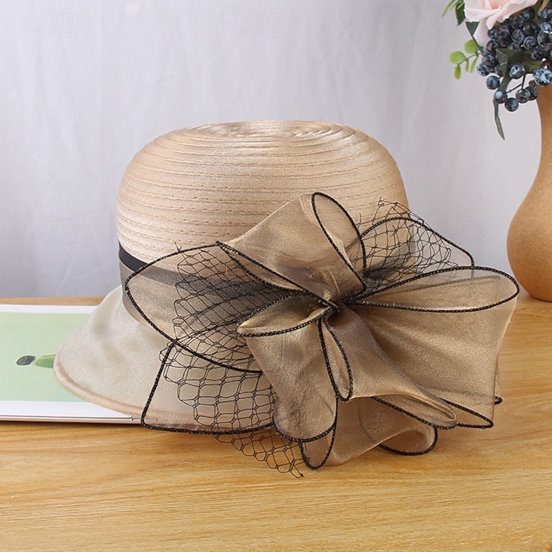 Hat for Women Organza Tea Party Hat Church Fascinator Church Hat SunHat Drop Shipping3