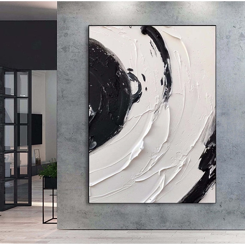 large balck wave Painting hand painted Black Abstract Painting handmade Black And White oil painting Canvas Art Modern Painting Large Artwork Abstract Canvas painting Wall Art painting for Living Room3