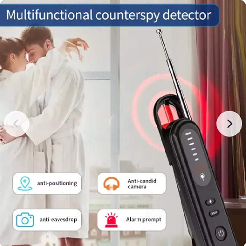 Hidden Camera Detector Listening Device Tracker Anti-Spy Electronic Signal 5 Levels Sensitivity Wireless Signal Scanner for Home