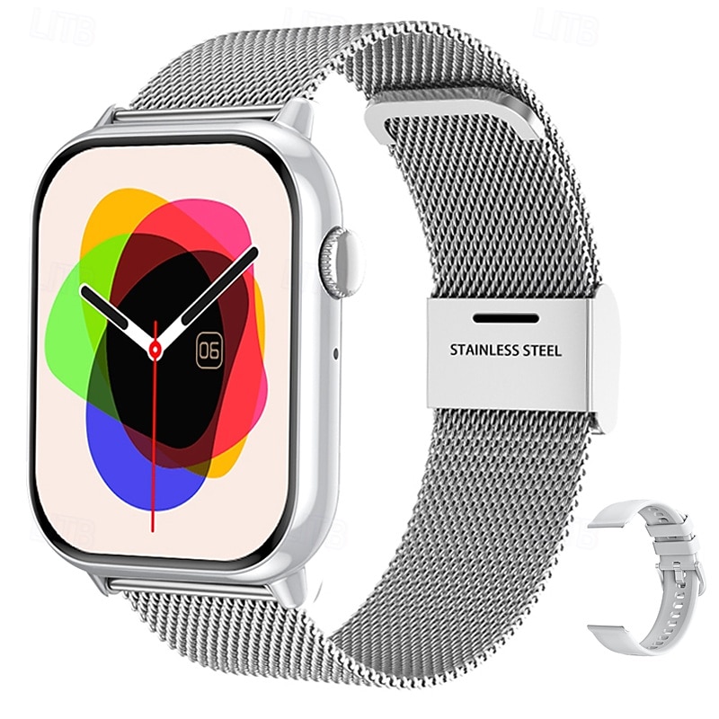 iMosi HD15 Smart Watch 1.75 inch Smartwatch Fitness Running Watch Bluetooth Pedometer Call Reminder Activity Tracker Compatible with Android iOS Women Men Hands-Free Calls Waterproof Media Control