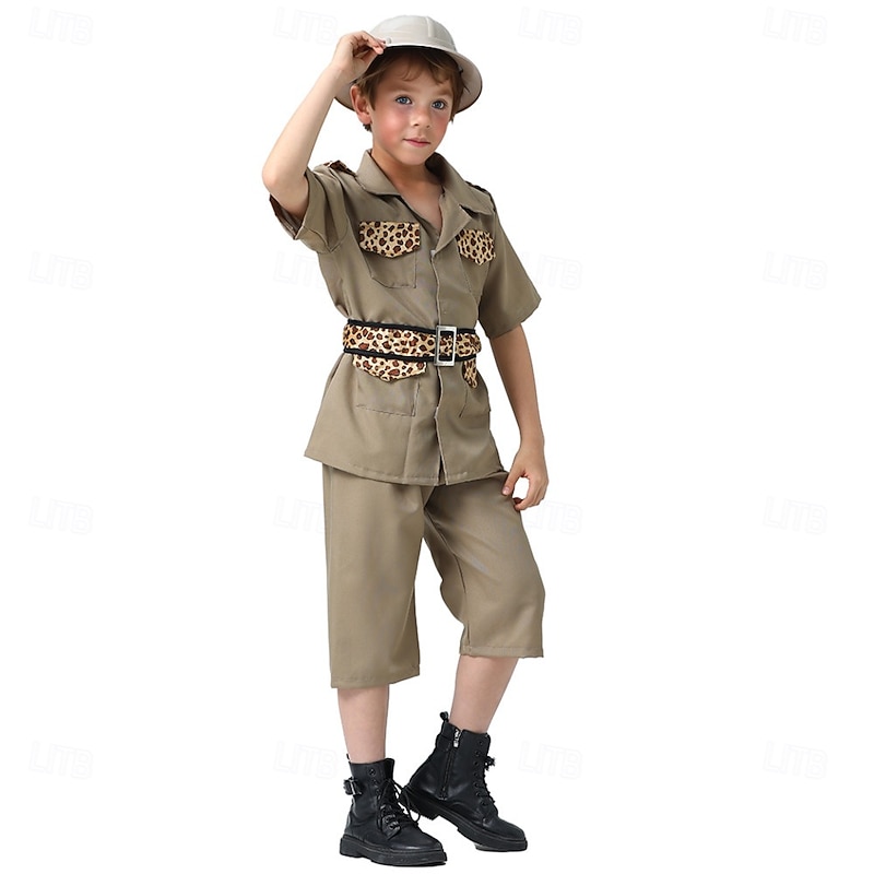 Career Costumes Explorer Scout Halloween Costume Safari Suit Carnival Costume Kid's Boys' Girls' Halloween Carnival World Book Day Educational Dress Up School Event Dress Up Easy Halloween Costumes2