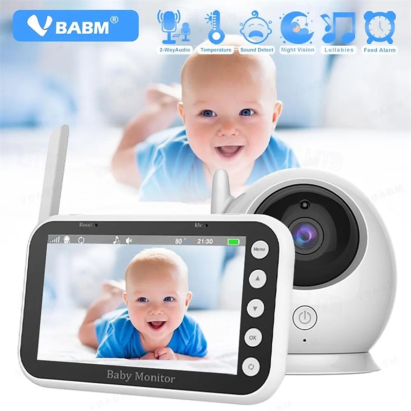 Smart Baby Monitor Camera 720P HD Video Infrared Night Vision Two-Way Audio USB Powered Compatible with Smartphones Ideal for Home Security - Perfect Holiday Gifts
