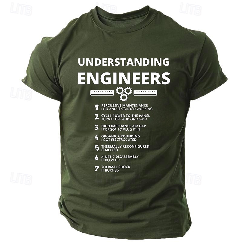 Understanding Engineers Funny T-Shirt for Men | Work Humor Graphic Tee Short Sleeve2