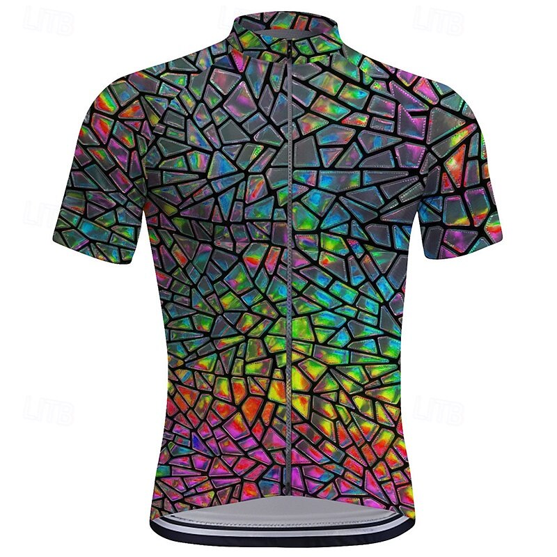 Men's Cycling Jersey Color Block Short Sleeve Bike Tee Tshirt Top with 3 Rear Pockets Mountain Bike MTB Road Bike Cycling Quick Dry Front Zipper Wicking Sports Yellow Blue Purple Clothing Apparel3