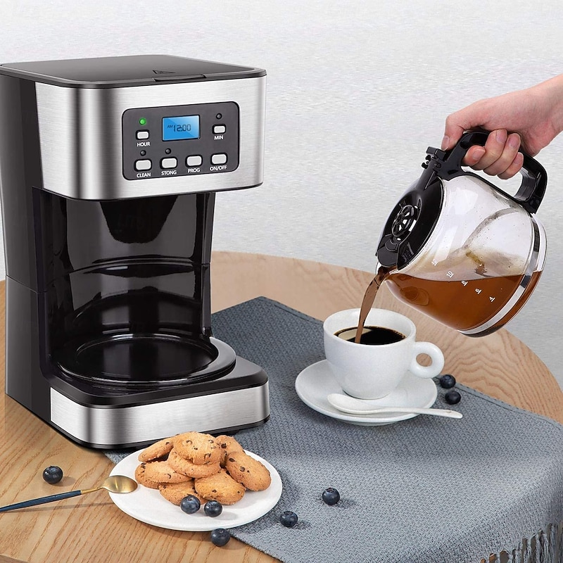 Programmable Drip Coffee Machine 1.8L Large Capacity Coffee Brewer Smart Coffee Machine with Keep Warm and Reservation