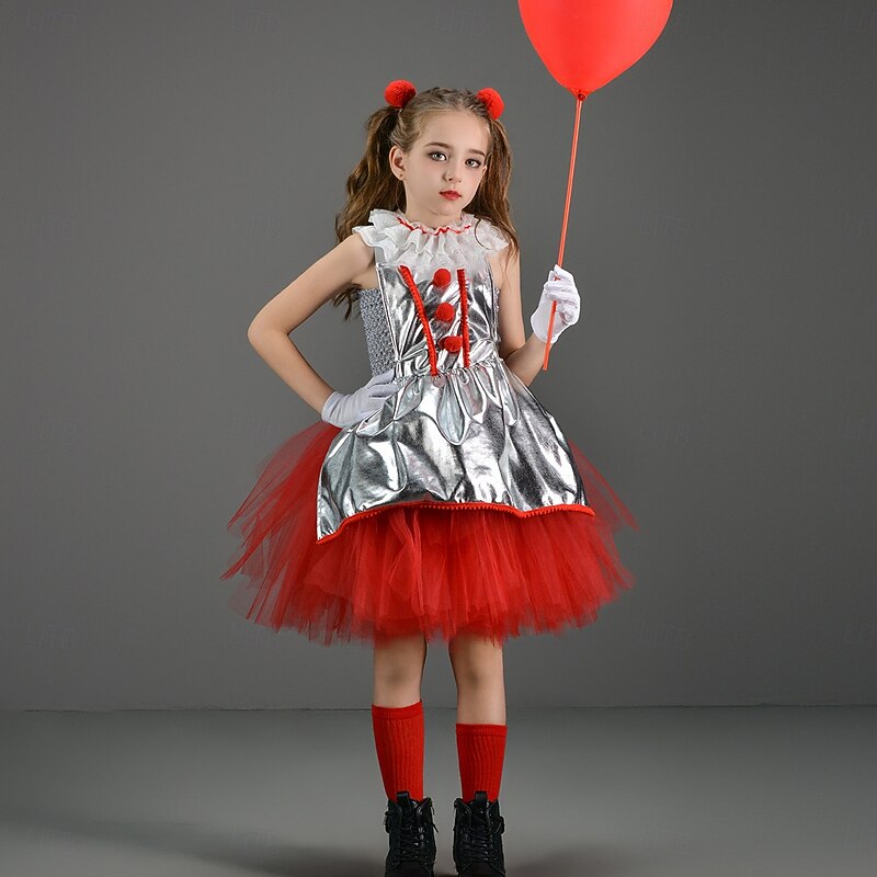 Joker Clown Halloween Costume Tutu It Dress Up Kid's Girls' Children's Day Masquerade Party Easy Halloween Costumes Dress Up