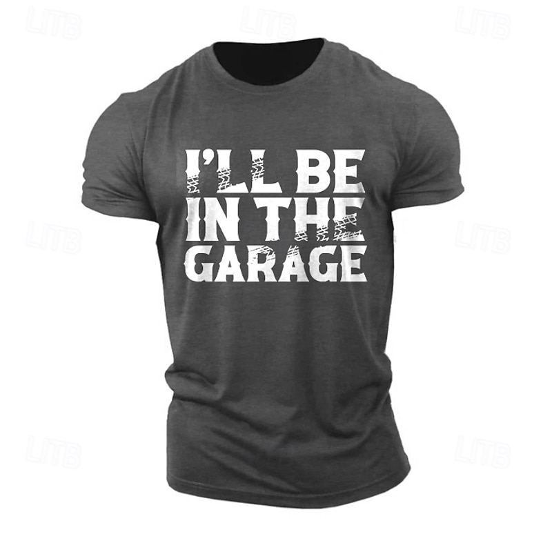 Men's 'I'll Be In The Garage' Graphic T-Shirt - Funny Short Sleeve Tee for Car Guys & Hobbyists