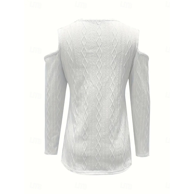 Women's Blouse Stylish Modern Long Sleeve Regular Tops Off Shoulder Work Daily Black White Green Spring Fall4