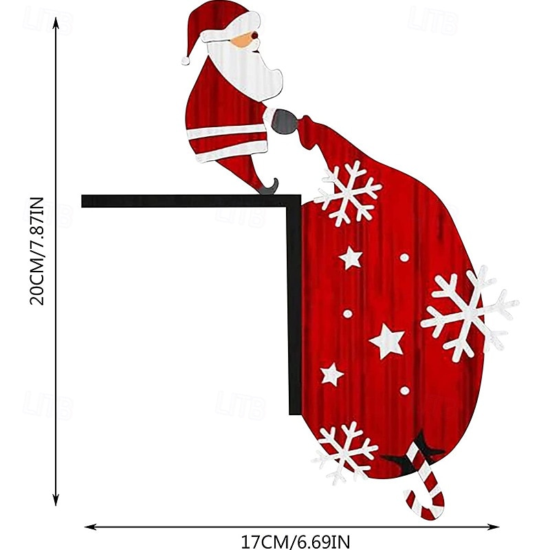 Christmas Door Topper – Funny Snowman & Santa Claus Corner Sign for Holiday Home Décor, Windows, Walls, and DIY Christmas Party Ornaments3