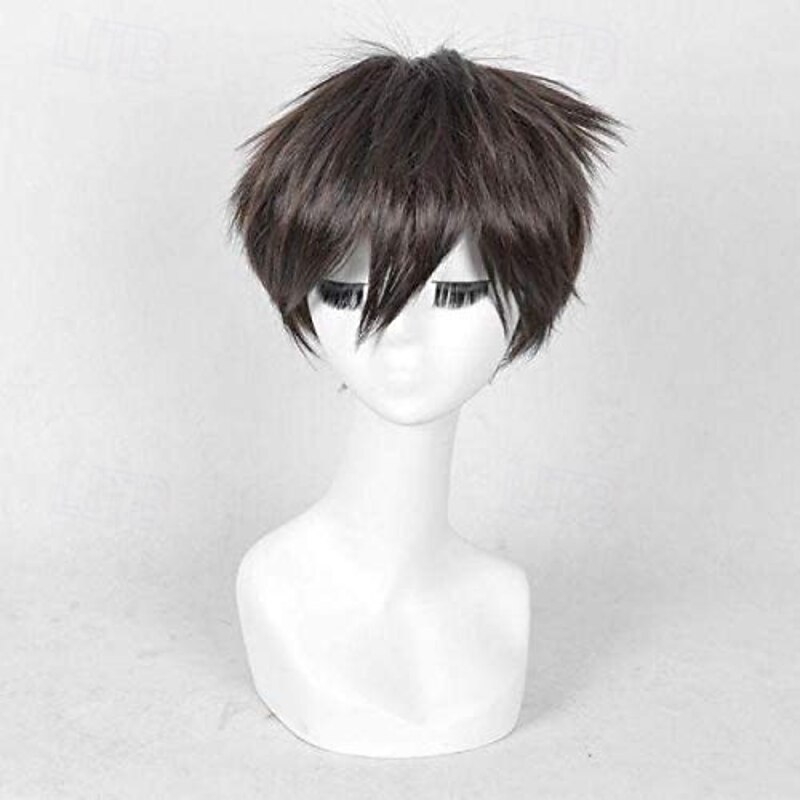 Straight Hair Wigs Dark Brown Wig With A Handsome Wig.2