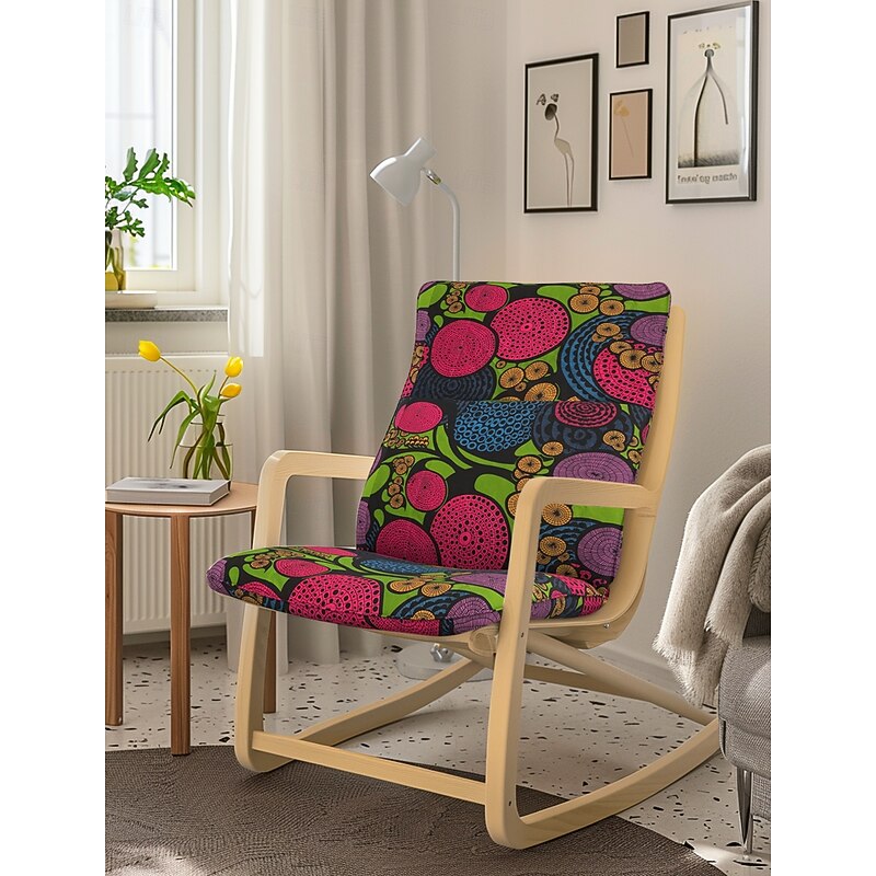 Chair Cushion Cover 100% Cotton without Pillow Floral Quilted Slipcovers POcover LITB PRIME cover 15