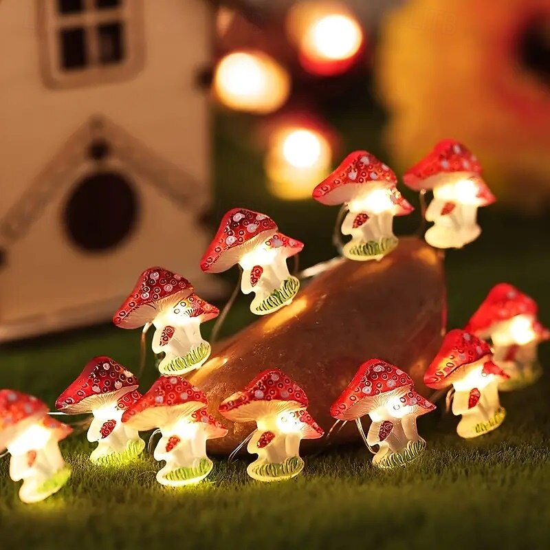 4M 40LED Solar Cherry Blossom Mushroom Hazelnut Copper Wire String Lights Outdoor Waterproof Christmas Thanksgiving Garden Party Balcony Home Decoration2