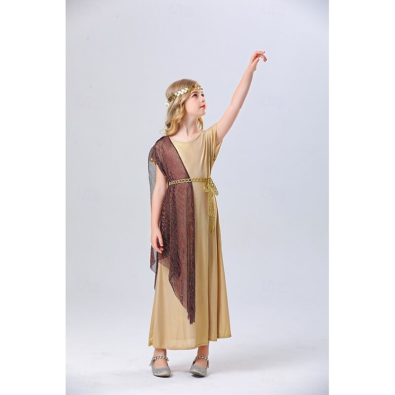 Goddess Carnival Costume Dress Halloween Group Family Costumes Kid's Adults' Women's Girls' Medieval Ancient Greek Rome Performance Party Halloween Carnival Easy Carnival Costume2