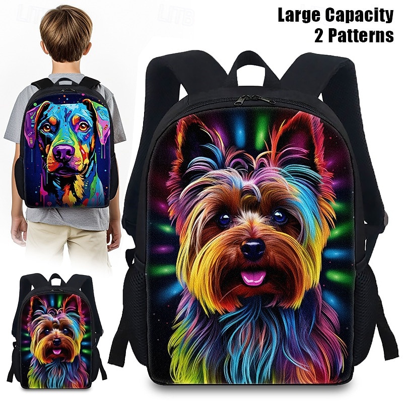 Colorful Dog Art Print Backpack – Large Capacity School Bag for Boys, Girls, and Teen Dog Lovers, Stylish Pop Art Bookbag for School and Daily Use2