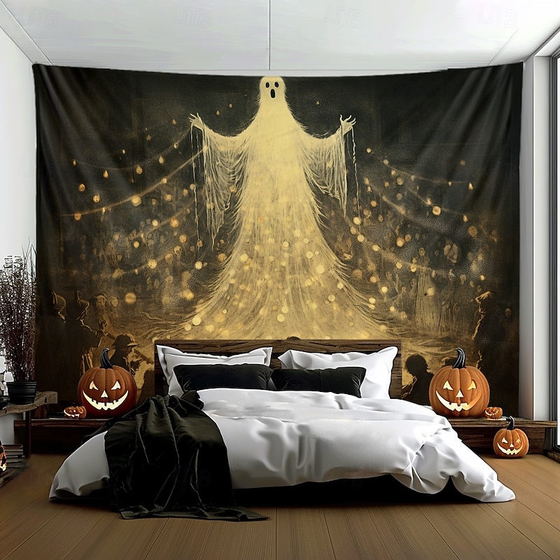 Halloween Decorations Hanging Tapestry Witches Castle Wall Art Large Tapestry Mural Decor Photograph Backdrop Blanket Curtain Home Bedroom Living Room Decoration 13