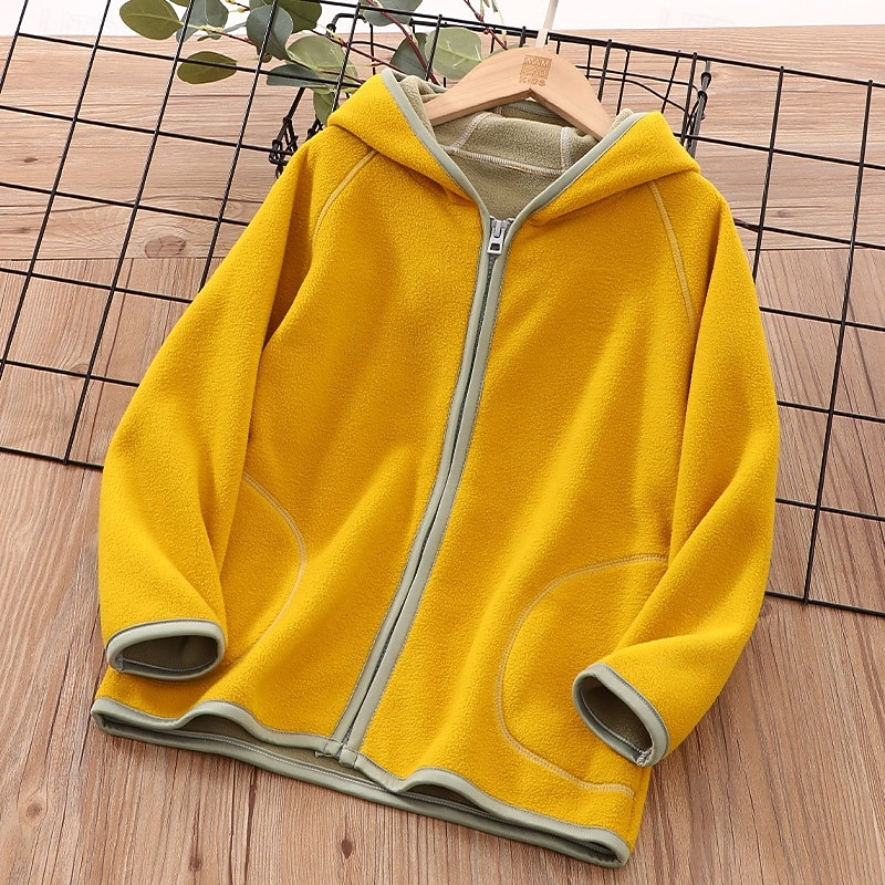 Unisex Boys' Girls' 3D Color Block Coat Outerwear Long Sleeve Fall Winter Streetwear Sport Basic Kids 4-12 Years Vacation Sport Daily Regular Fit