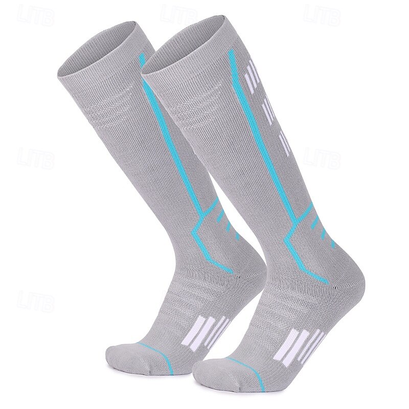 Unisex Socks Compression Socks Bike Socks Sports Socks Athletic Socks Camping / Hiking Outdoor Exercise Cycling / Bike Bike / Cycling Anti-Slip Warm Non-Skid 1 Pair Stripes Cotton Black White Brown4