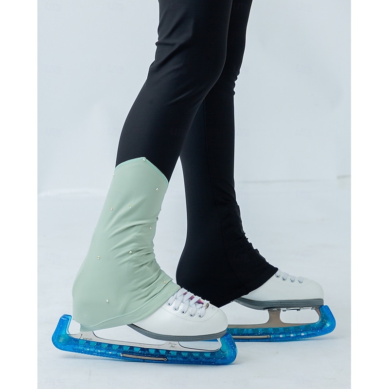 Figure Skating Pants Figure Skating Jacket with Pants Women's Girls' Ice Skating Jacket Tights Outfits Black / Orange Black Green Patchwork Thumbhole Spandex Stretchy Training Practice Professional4