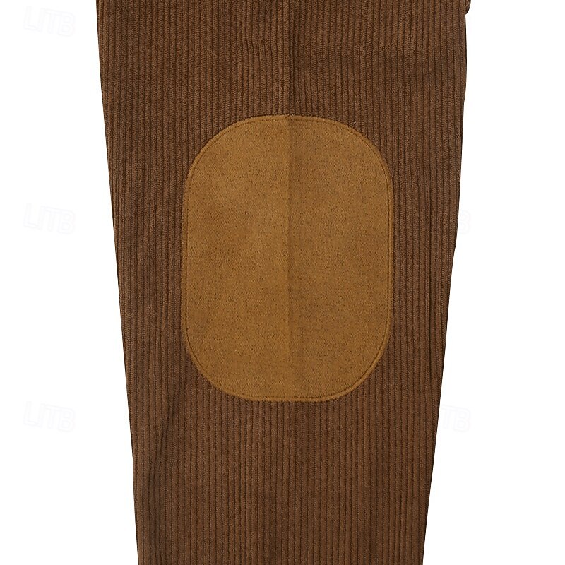 Men's T Shirt Corduroy Shirt Long Sleeve Crew Neck Solid Color Traditional / Vintage Corduroy Outdoor Home Sports & Outdoor Dark Brown Black Burgundy Top Tee for Men4