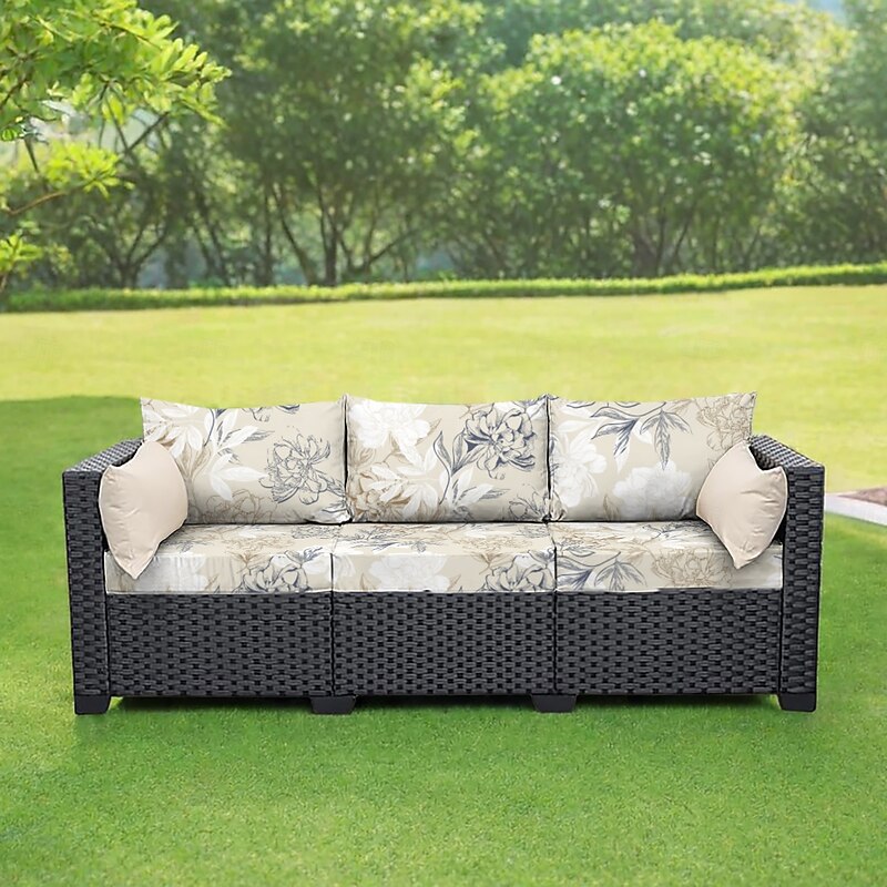 Outdoor Stretch Floral Seat Cushion Cover Waterproof Soft Elastic Slipcover for Enhanced Comfort and Furniture Protection4